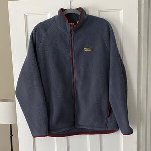 L.L. Bean Blue Fleece Jacket with Red Accents